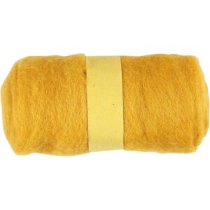 Gekaarde Wol 100gr Geel