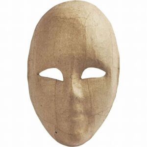 Papier Mache Volledig Masker, H: 23 Cm, B: 16 Cm