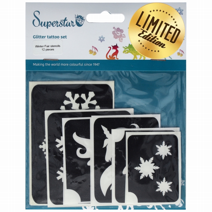 Winter Fair Glitter Tattoo Stencils (12 Pcs)