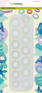 Craftemotions Siliconen Mal 14 Ringen Rond Facet 8x26cm (0