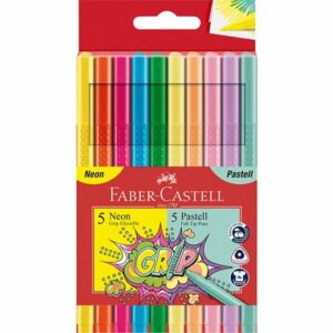 Faber Castell Viltstiften Fc Grip Neon En Pastel Etui.