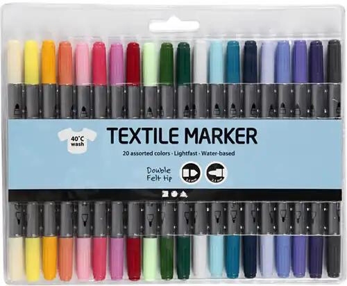 Textielstiften Secundaire En Pastelkleuren 20 Stuks