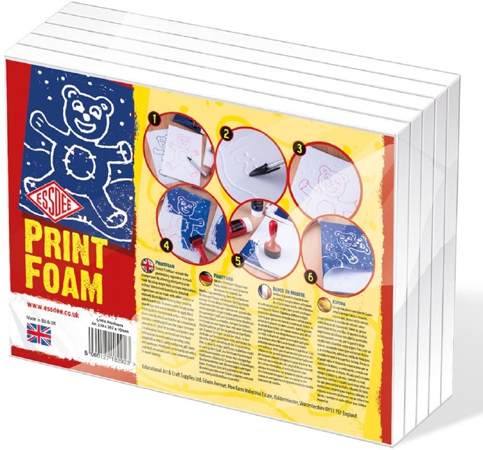 Essdee Print Foam Dikte 9mm Set Van 5 Vellen A4 Formaat