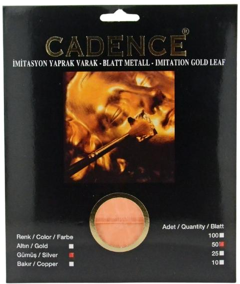 Cadence Imitatie Bladmetaal 15x15 Cm Zilver 25 Vel