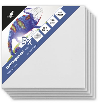 Canvaspaneel Kangaro 20x20cm Cm Set 5 Stuks 3mm Board 280gr