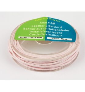 Imitatie Leren Koord, Lichtroze, 5m X1mm