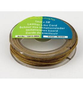 Imitatie Leren Koord, Bruin, 5m X1mm