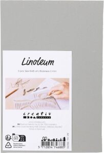 Cc Linoleumplaat Rubber 10 X 15cm Lichtgrijs 2 Stuks