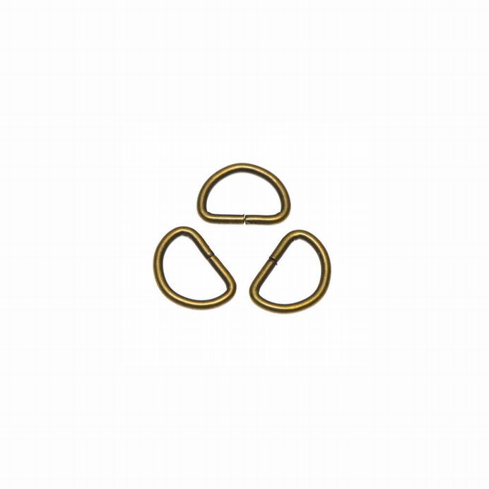 Metalen D Ring 15mm Bronskleur 10 Stuks