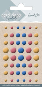 Card Deco Essentials Enamel Dots Yellow Red And Blue