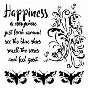 13 Arts Mixed Media Stencil Happiness