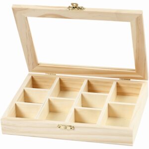 Doos Met Glazen Deksel, Afm 15,5x20,5x3,5 Cm