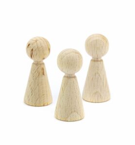 Houten Poppetje 45x25mm 3 Stuks