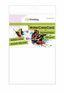 Craftemotions Watercolorcard Briljant Wit 10 Vl A5 200gr