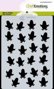 Craftemotions Mask Stencil Penguin A6 Carla Creaties