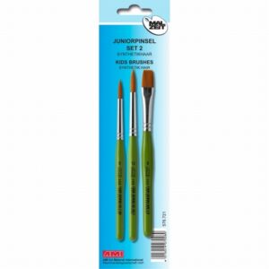 Juniorpenseel Met Korte Steel Set Nr. 2 2x Rond 1x Plat