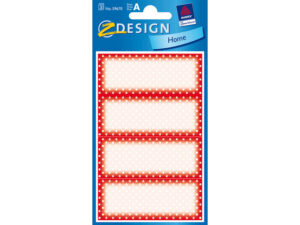 Huishoudetiket Z Design Home Pakje A 3 Vel Rood/wit Met Kade