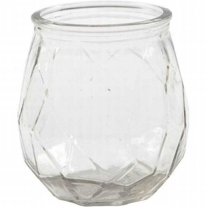 Glazen Kandelaar, H: 10,5 Cm, D: 9,5 Cm, Gatgrootte 7,3 Cm