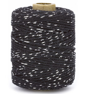 Vivant Katoen Koord Luxe Zilver / Black 50mtr X 2mm