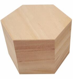 Doos Hout Met Deksel. Zeskant