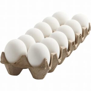 Doosje Met Kunststof Eieren. Afm. 6 Cm 12 Stuks