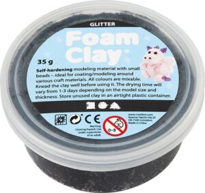 Foam Clay Zwart Glitter 35 Gr