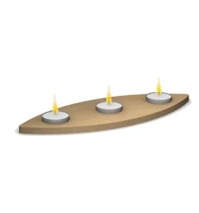 Gomille Mdf 3 Waxinelicht Plank Ovaal 30x10 Cm