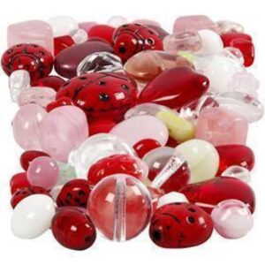 Glazen Kralen Lieveheersbeestjes 5 22 Mm Rood 60 Gr