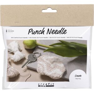 Cc Mini Hobbyset Punch Needle Sleutelhanger Beige