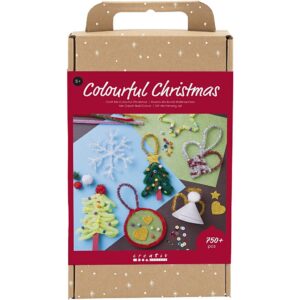 Creatieve Box Kleurrijke Kerst Kerstfiguren Diverse Kleuren