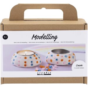 Mini Hobbyset Boetseren, Kaarsenhouders, Wit, 1 Doos