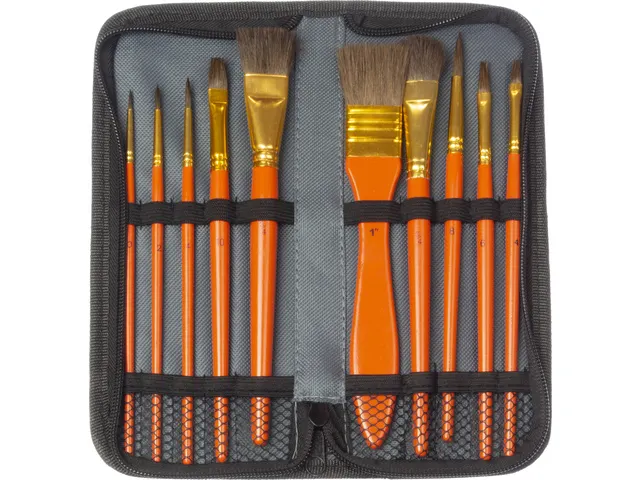 Penselen Kangaro Waterverf Pony Haar 10 Delig In Etui