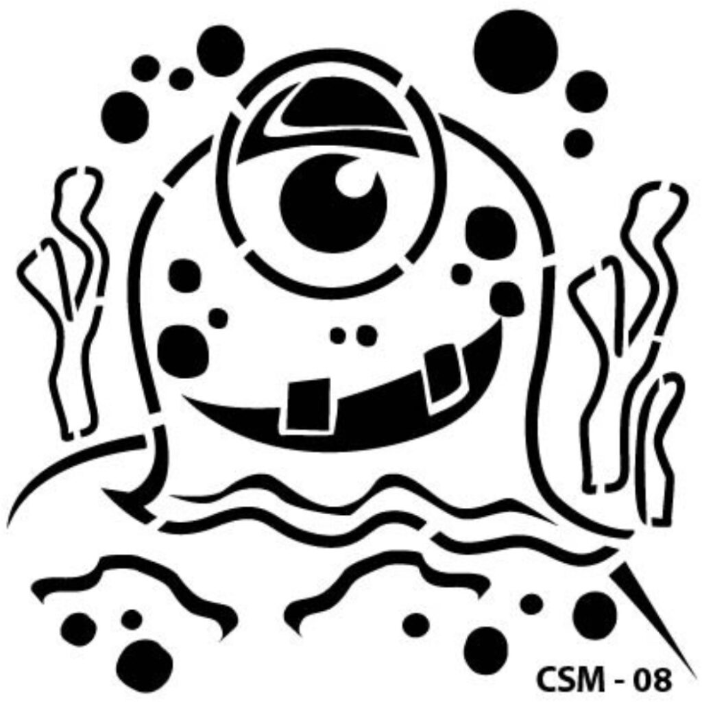 Cadence Kids Monster Stencil Csm 08 25x25 Cm