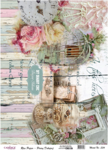 Cadence Rijst Decoupage Papier 334 30x42 Cm Vogelkooi