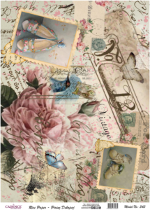 Cadence Rijst Decoupage Papier 343 30x42 Cm Postzegels Vinta