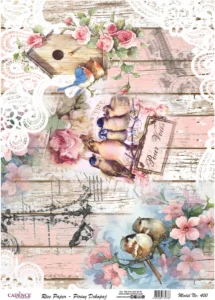 Cadence Rijst Decoupage Papier 400 30x42 Cm Musjes En Mezen