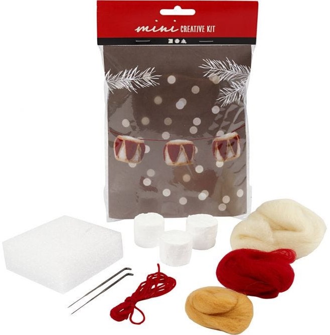 Mini Creative Kit Trommel, D 33 Mm, Beige, Antiek 3 Stuks
