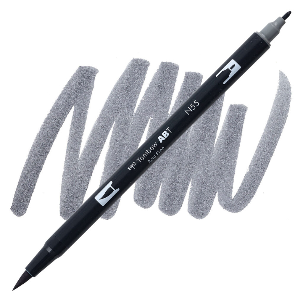 Tombow Abt Dual Brush Pen Cool Grey 7 Nr N55