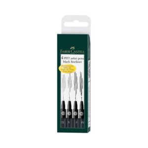 Faber Castell Pitt Artist Set 4 Delig Zwart Xs S F M