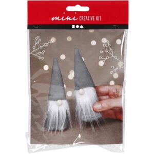 Creative Mini Kit Scandinavische Kerstkabouters H: 12 Cm Grijs