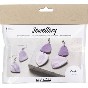 Mini Hobbyset Sieraden Gemarmerde Oorringen Lichtpaars