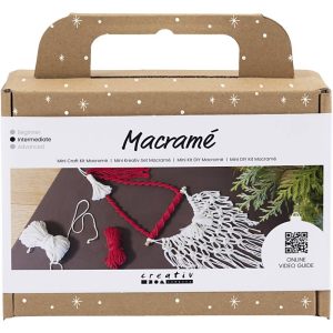 Mini Hobbyset Macramé Kerstman Kerstrood Off White