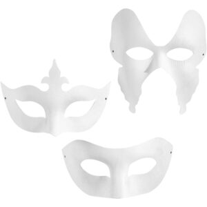 Maskers H: 10 20 Cm, B: 18 20 Cm Wit 3 Stuks