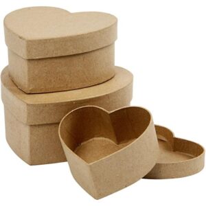 Harten Dozen, H: 5+6,5+7,5 Cm, B: 10+12,5+15 Cm 3 Stuks