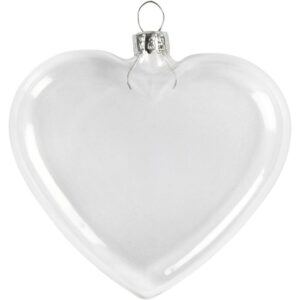 Plat Glazen Hart Met Ophangoog