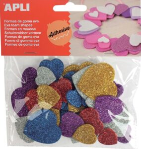 Apli Eva Foam Harten Met Glitters 50 Stuks